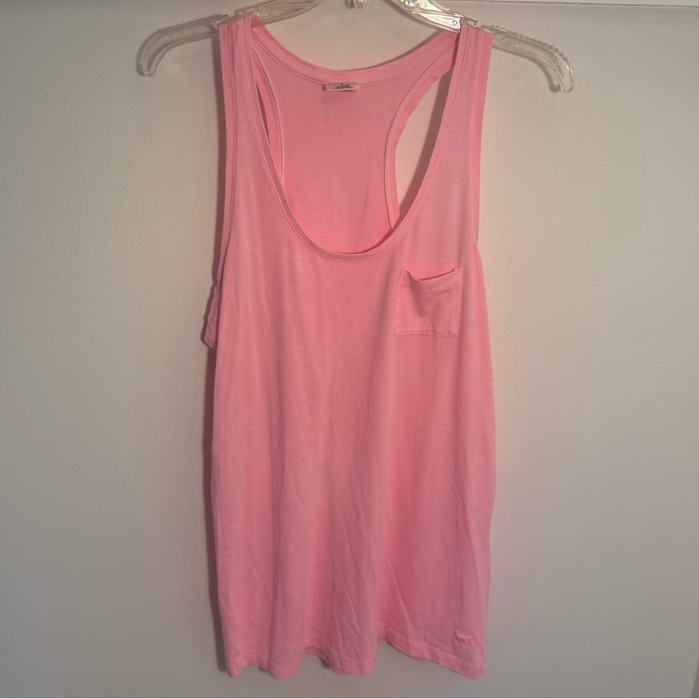 Oversized PINK Victoria's Secret Soft Pink Scoop Neck Pocket Tank